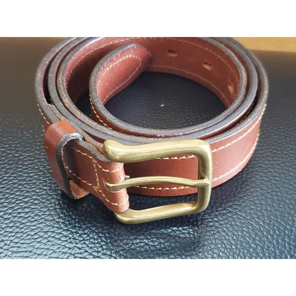 Unbranded Men's Brown Genuine Leather Belt Size Large